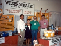 Welcoming customers to the Wesbrooks booth at the NATSO Truck Stop Show in Las Vegas are: Carl Stone, Lori Wesbrooks Stone, Bob Wesbrooks and Mike Grauerholz.